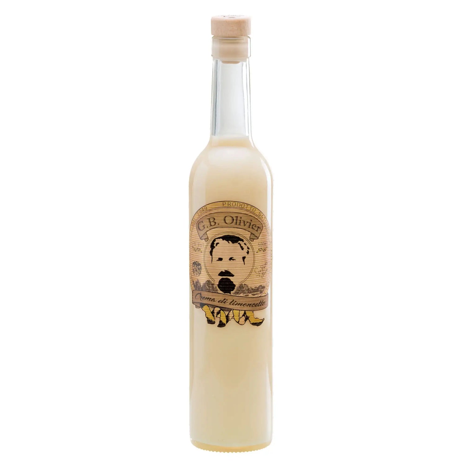 Botella crema de limoncello olivier artesanal natural y premium 17 grados alcohol